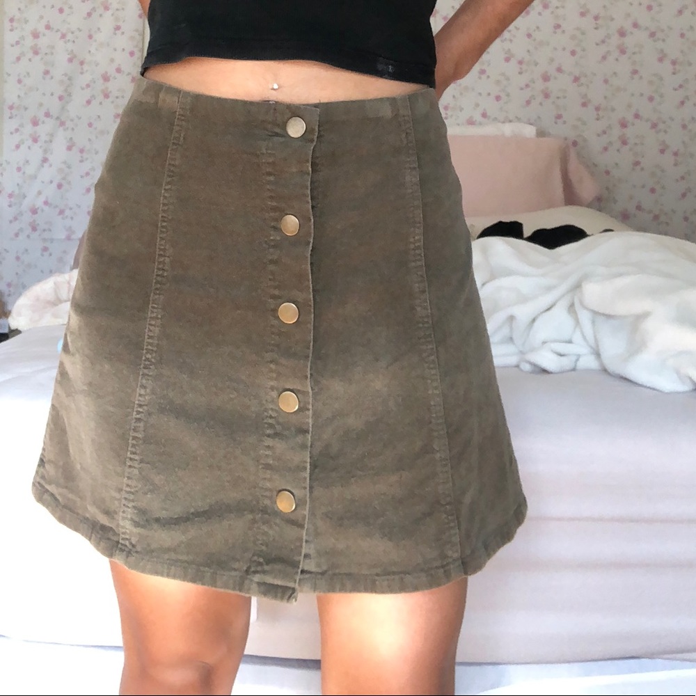 Vintage Green Button Down Skirt